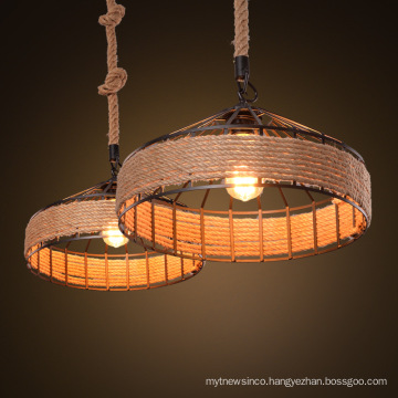 American Style Retro Hemp Rope Pendant Light E27 Vintage Edison Lamp